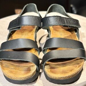 Naot Black Leather Strappy Sandals